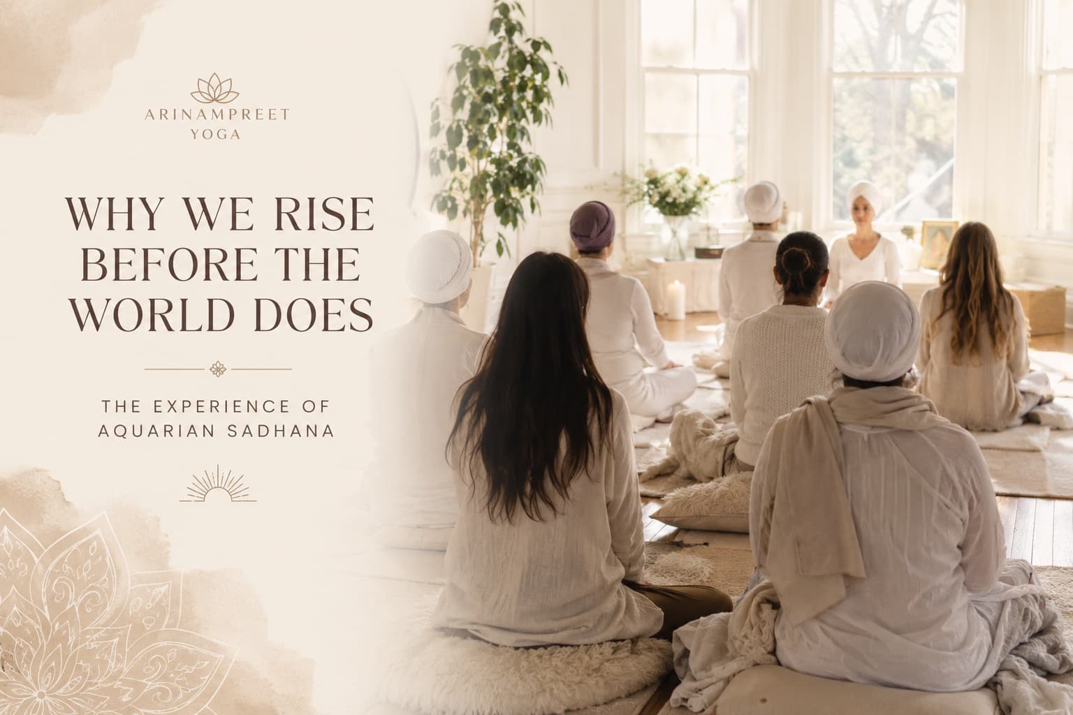 Aquarian Sadhana at sunrise — early morning practice of prayer, kriya and mantra before the world begins moving.